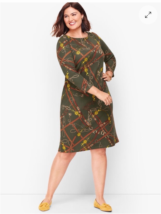 Talbots Dresses & Skirts - Women's TALBOTS Hunter Green Midi Dress Equestrian Chain Horse Old Money Size XL